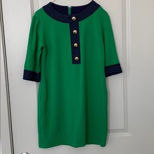 Kelly Green & Navy  3/4 Sleeve Dress